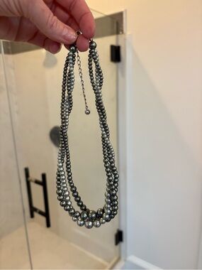 Classic Multi-Strand Gray Pearl Necklace